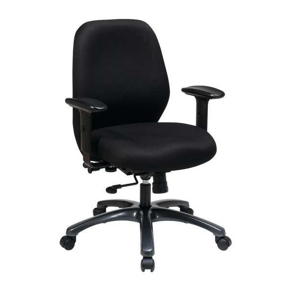 Office Star Desk Chair Desk Chair, Adjustable Arms, 19-1/2" to 23" Height, Mesh, Black - 54666-231