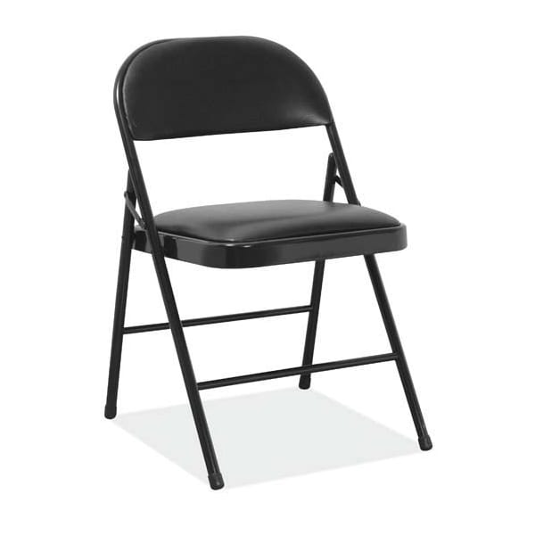 Officesource Steel Folding Chairs Steel Folding Chair with Padded Seat and Back, 4PK - OSGS4903VBK
