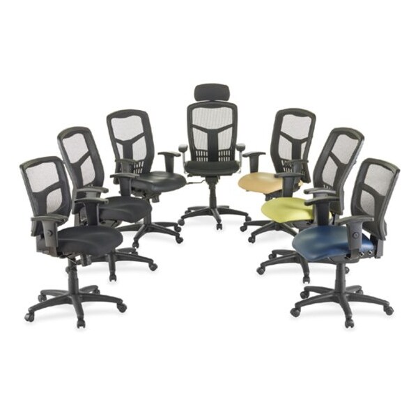 Lorell Managerial Chair Mesh Mid-Back Managerial Chair, Black, Adjustable Arms, 17.70" to 21" Height, Black - LLR86209