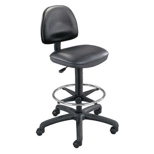 Safco Chair with Footring, 25 in W 25" L 54" H, Vinyl Seat - 3406BL