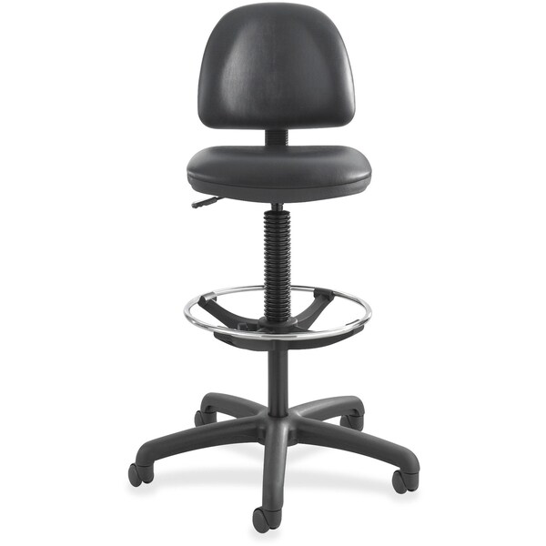 Safco Chair with Footring, 25 in W 25" L 54" H, Vinyl Seat - 3406BL