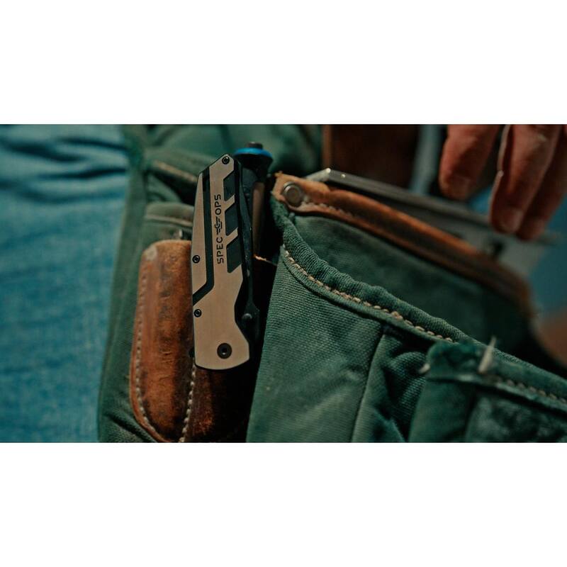 SPEC OPS Folding Pocket Knife, 2.8 in. Blade, High Carbon Steel, Drop Point, Folding Knife - SPEC-K1-PK2