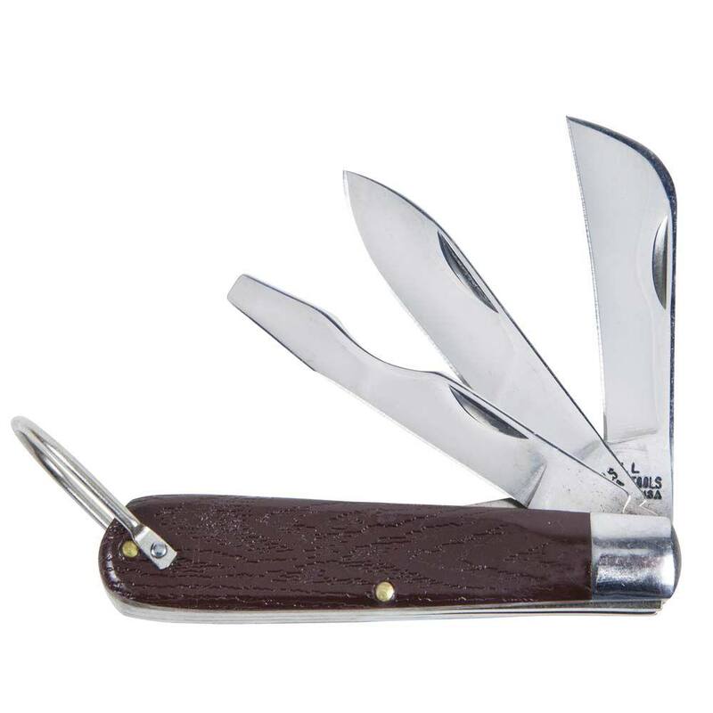 Klein Tools 3-Blade Pocket Knife with Screwdriver - 1550-6