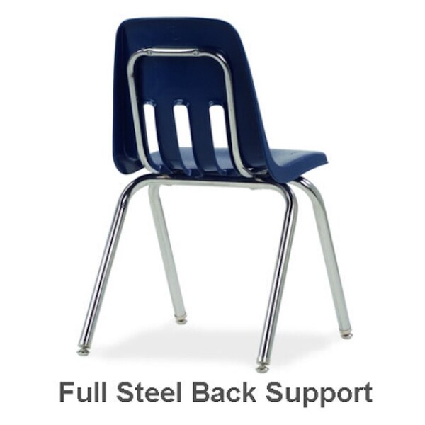 Virco 9000 Series 14" Classroom Chair, Kindergarten - 2nd Grade with Nylon Glides - Sky Blue Seat - 9014