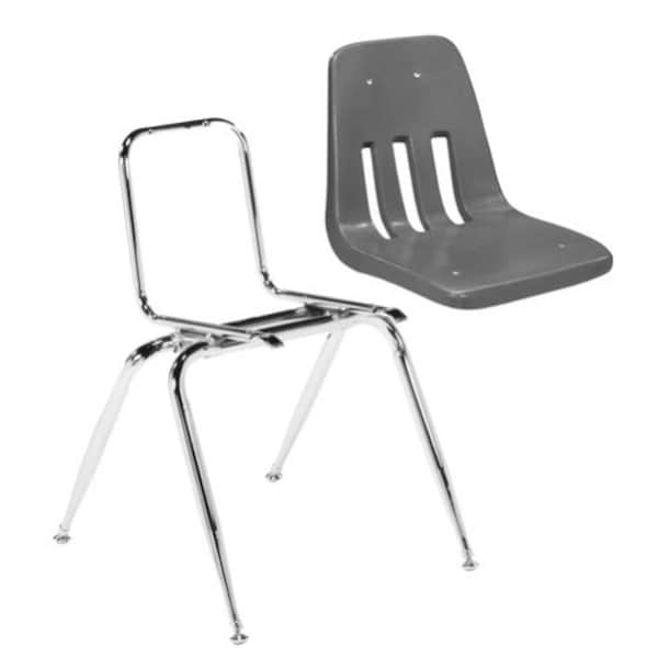 Virco 9000 Series 14" Classroom Chair, Kindergarten - 2nd Grade with Nylon Glides - Sky Blue Seat - 9014