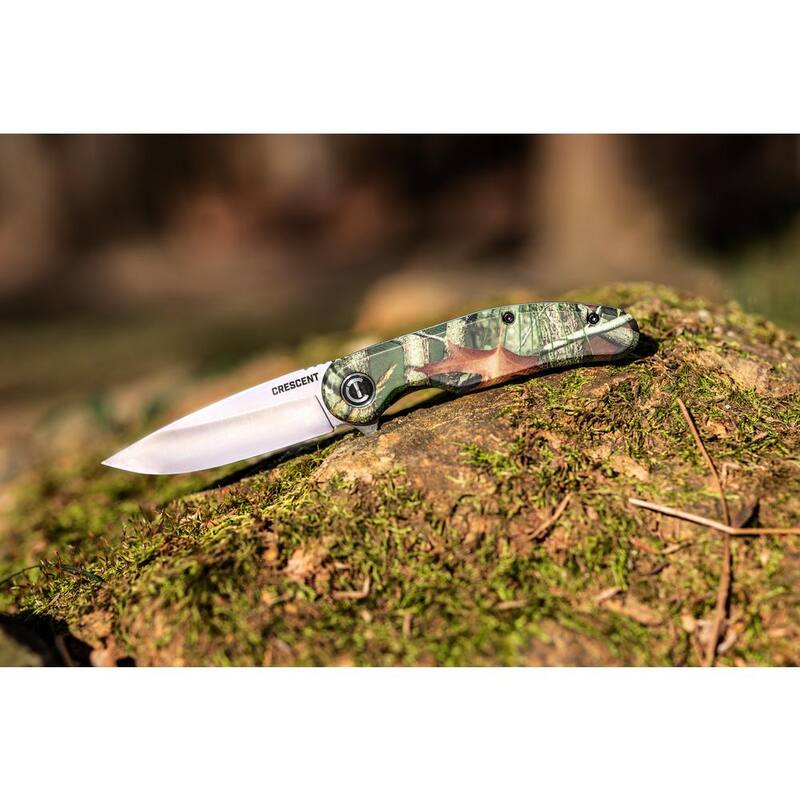 Crescent 3.25 in. Drop Point Blade Everyday Carry Knife with Camo Composite Handle - CPK325CC