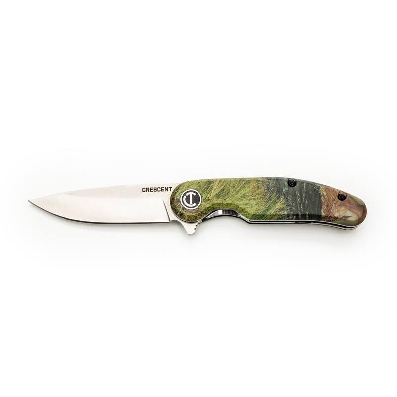 Crescent 3.25 in. Drop Point Blade Everyday Carry Knife with Camo Composite Handle - CPK325CC