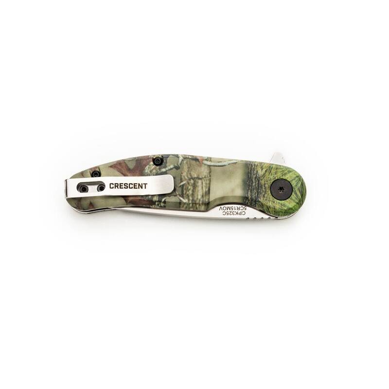 Crescent 3.25 in. Drop Point Blade Everyday Carry Knife with Camo Composite Handle - CPK325CC