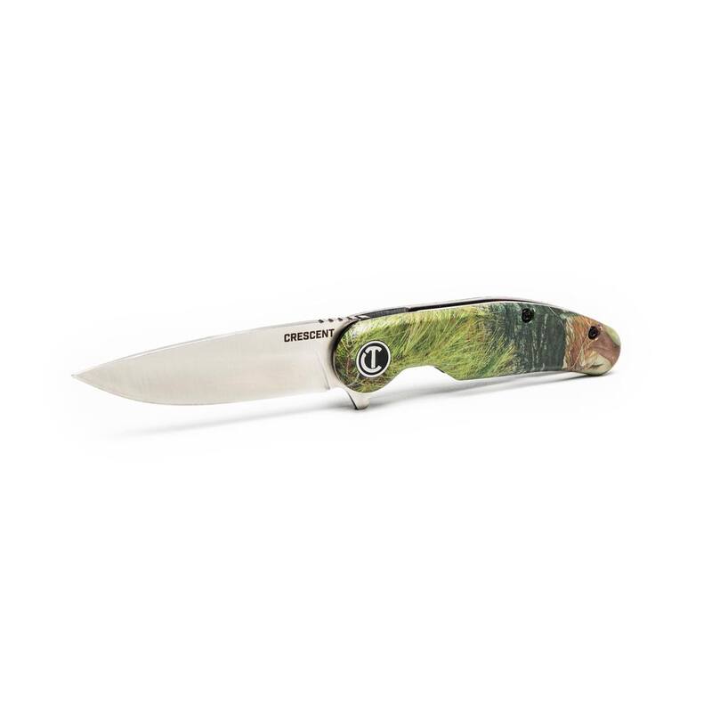 Crescent 3.25 in. Drop Point Blade Everyday Carry Knife with Camo Composite Handle - CPK325CC
