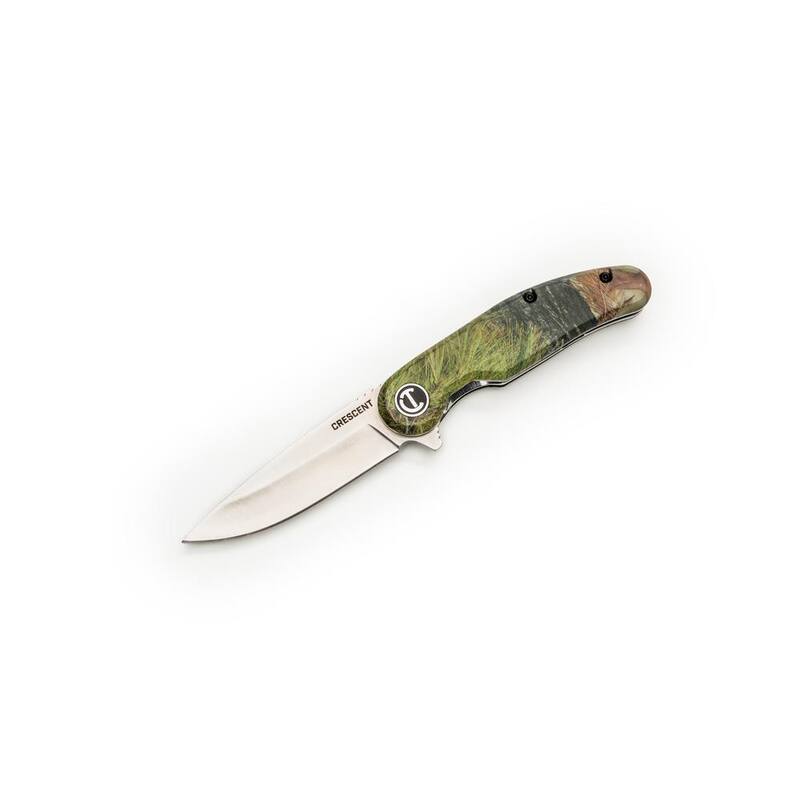 Crescent 3.25 in. Drop Point Blade Everyday Carry Knife with Camo Composite Handle - CPK325CC