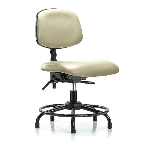 Blue Ridge Ergonomics Desk Chair Desk Chair, Vinyl, Chrome AA Casters, Salsa, No Arms, 18" to 23" Height, Vinyl, Adobe White - BR-VDHCH-RT-T1-A0-RG-8501