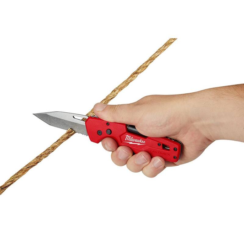Milwaukee FASTBACK 3 in. Blade 5-in-1 Folding Knife and 25 ft. Compact Auto Lock Tape Measure (2-Piece) - 48-22-1540-48-22-6825