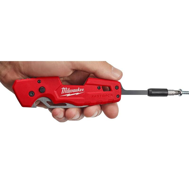 Milwaukee FASTBACK 3 in. Blade 5-in-1 Folding Knife and 25 ft. Compact Auto Lock Tape Measure (2-Piece) - 48-22-1540-48-22-6825