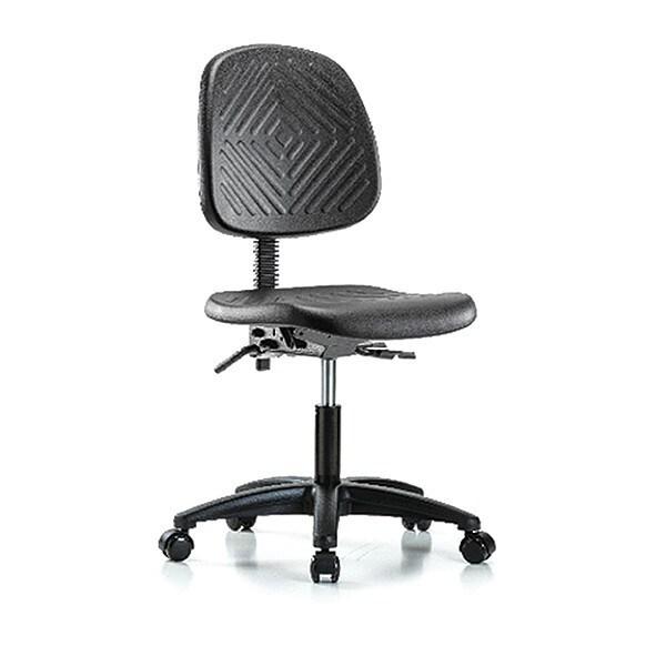Blue Ridge Ergonomics Desk Chair Desk Chair, Med, Poly, Bk, Tilt, Casters, No Arms, 17" to 22" Height, Black; Blue - BR-PDHCH-MB-RG-T1-A0-RC