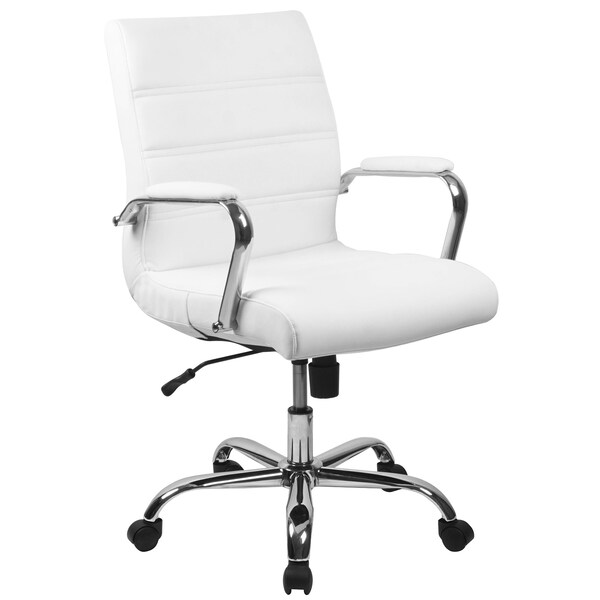 Flash Furniture White LeatherSoft Executive Swivel Chairs, 4PK - 4-GO-2286M-WH-GG