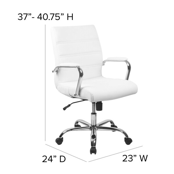 Flash Furniture White LeatherSoft Executive Swivel Chairs, 4PK - 4-GO-2286M-WH-GG
