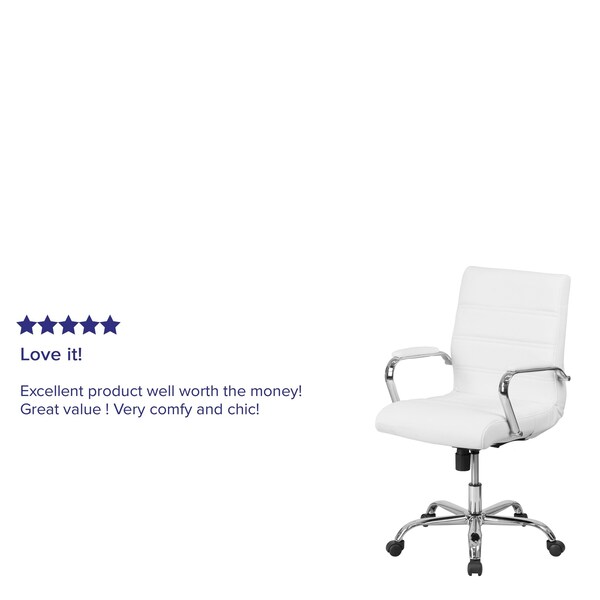 Flash Furniture White LeatherSoft Executive Swivel Chairs, 4PK - 4-GO-2286M-WH-GG