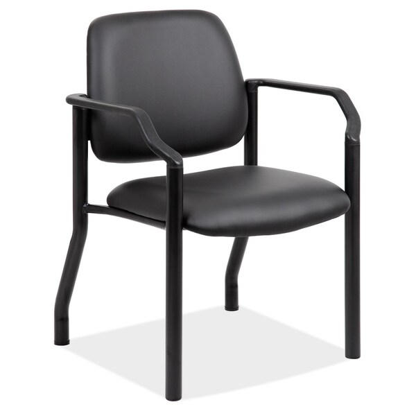 Officesource OS Big & Tall Collection Guest Chair with Arms and Black Frame - 59053FPABK