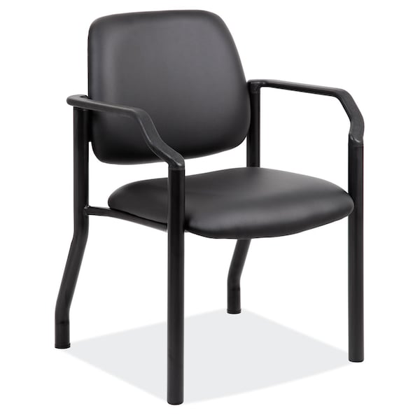 Officesource OS Big & Tall Collection Guest Chair with Arms and Black Frame - 59053FPABK