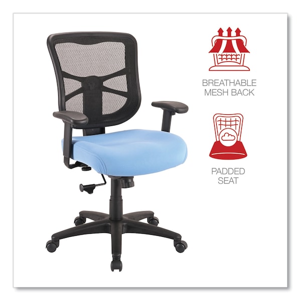 Alera Elusion Mesh Mid-Back Swivel/Tilt Chair, Up to 275 lb, 17.9" to 21.8" Seat Height, Light Blue Seat - ALEEL42BME70B