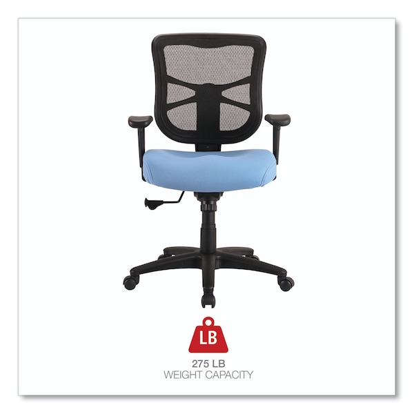 Alera Elusion Mesh Mid-Back Swivel/Tilt Chair, Up to 275 lb, 17.9" to 21.8" Seat Height, Light Blue Seat - ALEEL42BME70B