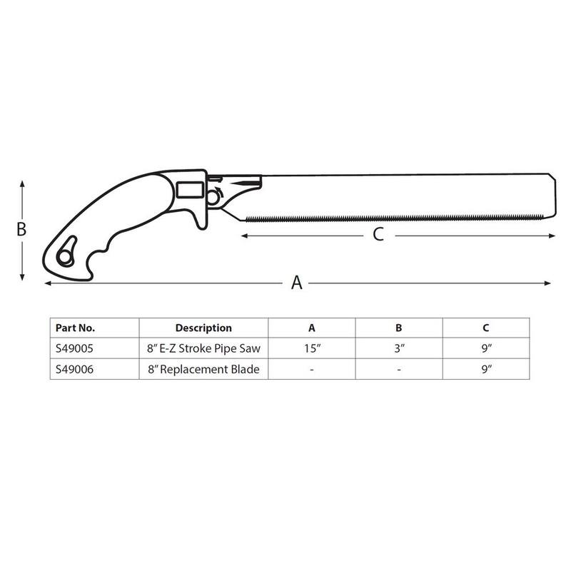JONES STEPHENS 8 in. Replacement Blade for E-Z Stroke PVC Pipe Saw - S49006