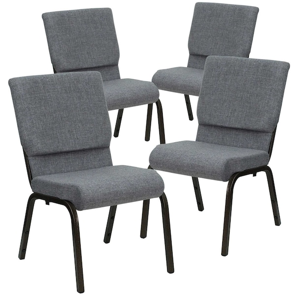Flash Furniture Gray Fabric Church Chair - 4-XU-CH-60096-BEIJING-GY-GG
