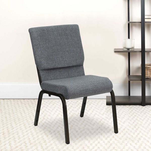 Flash Furniture Gray Fabric Church Chair - 4-XU-CH-60096-BEIJING-GY-GG