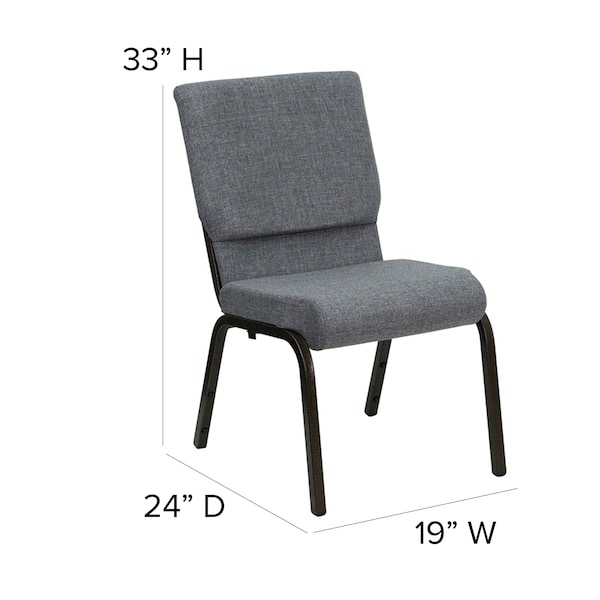 Flash Furniture Gray Fabric Church Chair - 4-XU-CH-60096-BEIJING-GY-GG