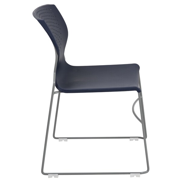 Flash Furniture Navy Plastic Stack Chair, PK5 - 5-RUT-438-NY-GG