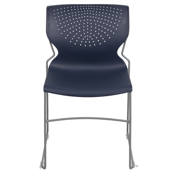 Flash Furniture Navy Plastic Stack Chair, PK5 - 5-RUT-438-NY-GG