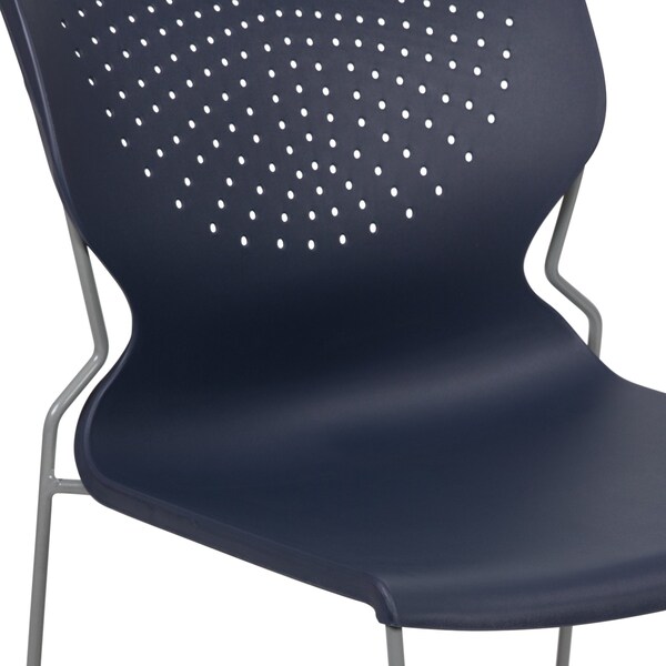 Flash Furniture Navy Plastic Stack Chair, PK5 - 5-RUT-438-NY-GG