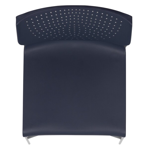 Flash Furniture Navy Plastic Stack Chair, PK5 - 5-RUT-438-NY-GG