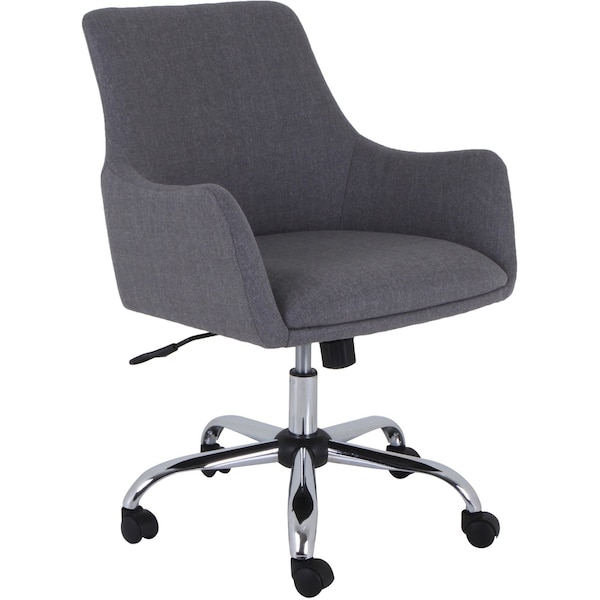 Lorell Mid-Century Modern Flannel Guest Chair, Gray - LLR68549