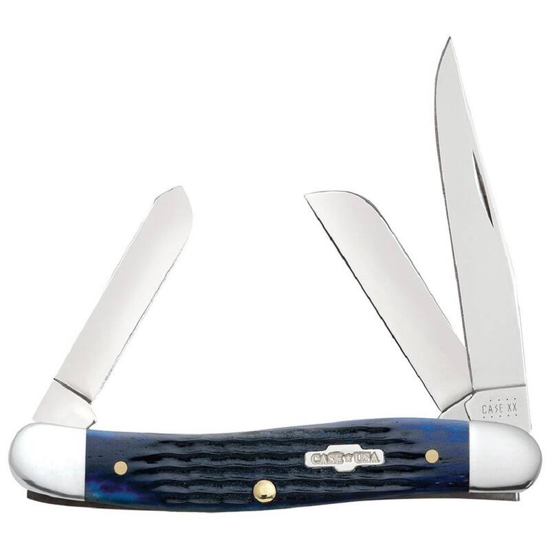 W. R. Case & Sons Cutlery Co Blue Bone Rogers Corn Cob Jig Medium Stockman Pocket Knife - FI02801