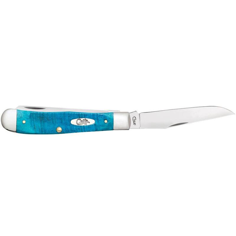 W. R. Case & Sons Cutlery Co Caribbean Blue Bone Sawcut Jig Trapper Pocket Knife - FI25592