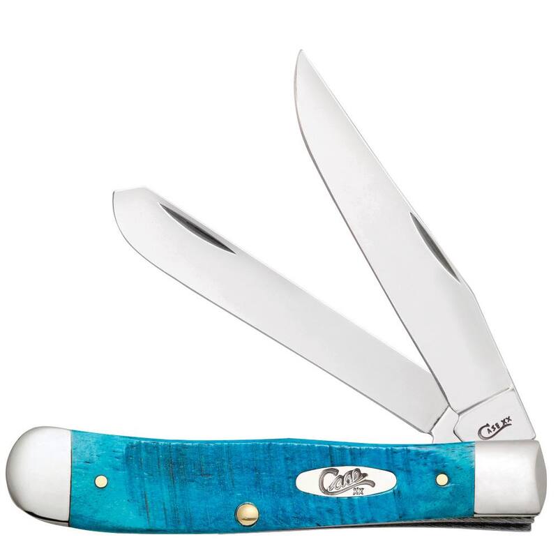 W. R. Case & Sons Cutlery Co Caribbean Blue Bone Sawcut Jig Trapper Pocket Knife - FI25592