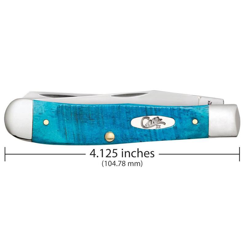 W. R. Case & Sons Cutlery Co Caribbean Blue Bone Sawcut Jig Trapper Pocket Knife - FI25592