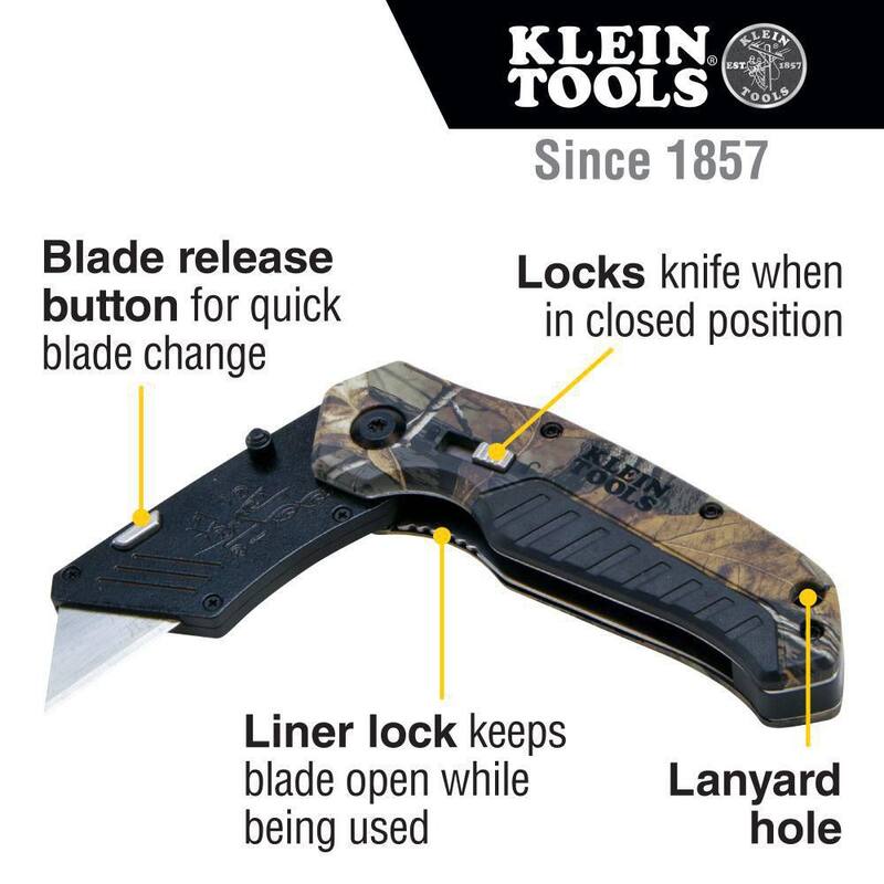 Klein Tools 6 in. Camo Assisted Open Folding Utility Knife - 44135