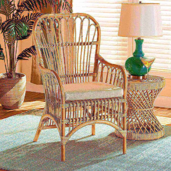 Baxton Studio Aya Modern and Contemporary Natural Finished Rattan Armchair - 185-11880-ZORO