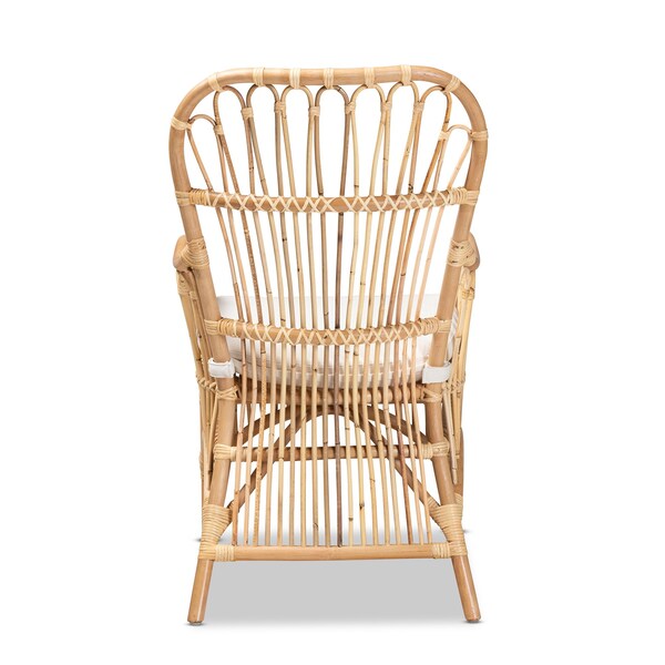 Baxton Studio Aya Modern and Contemporary Natural Finished Rattan Armchair - 185-11880-ZORO