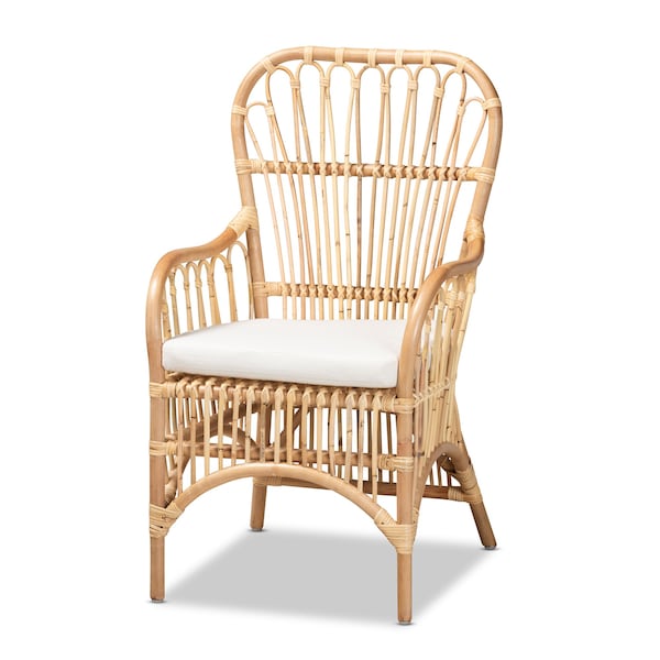 Baxton Studio Aya Modern and Contemporary Natural Finished Rattan Armchair - 185-11880-ZORO