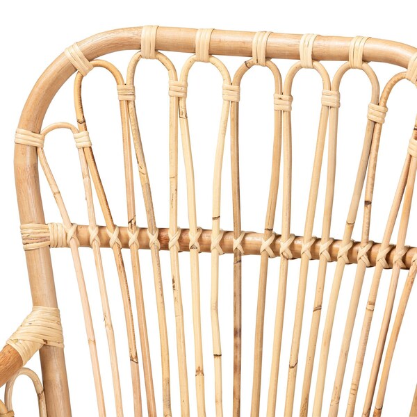 Baxton Studio Aya Modern and Contemporary Natural Finished Rattan Armchair - 185-11880-ZORO