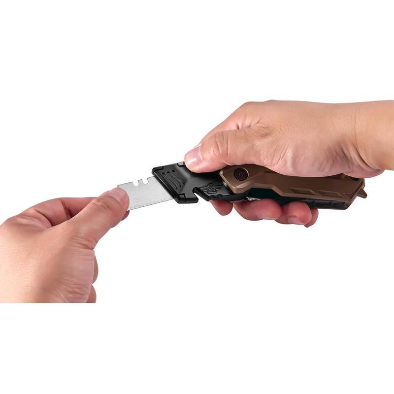 SPEC OPS Folding Utility Knives with Fixed Blade, Includes 3 Extra Blades in Handle Storage - SPEC-K1-FF
