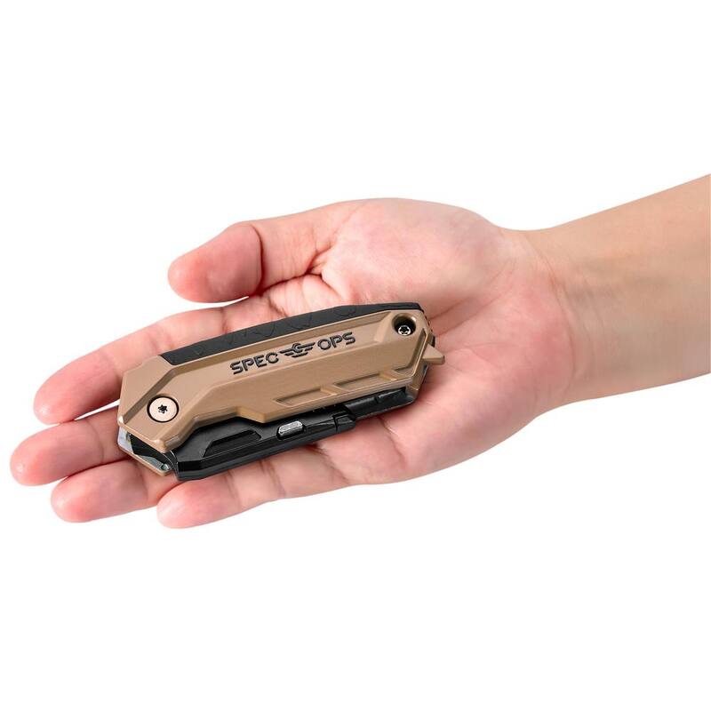 SPEC OPS Folding Utility Knives with Fixed Blade, Includes 3 Extra Blades in Handle Storage - SPEC-K1-FF