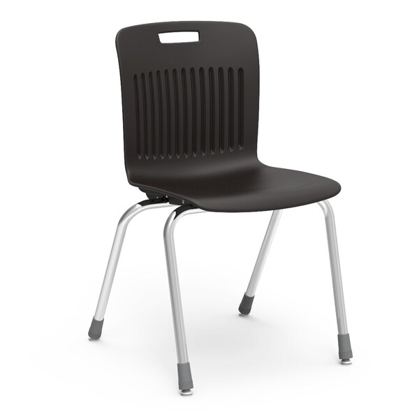Virco Analogy Series 18" Classroom Chair 5th Grade - Adult W/ Black Extra Large Seat and Nylon Glides - AN18EL