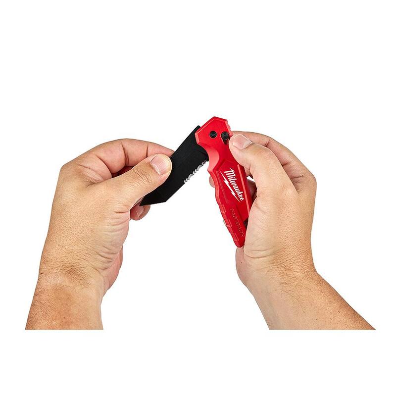 Milwaukee 3 in. Hardline D2 Steel Serrated Blade Pocket Folding Knife and FASTBACK Stainless Steel Spring Assisted Folding Knife - 48-22-1998-48-22-1530