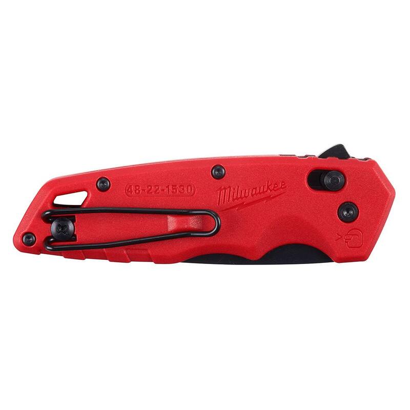 Milwaukee 3 in. Hardline D2 Steel Serrated Blade Pocket Folding Knife and FASTBACK Stainless Steel Spring Assisted Folding Knife - 48-22-1998-48-22-1530