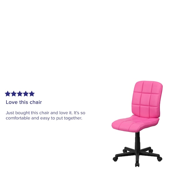 Flash Furniture Vinyl Contemporary Chair, 16-3/4" to 21-3/4, Pink - GO-1691-1-PINK-GG
