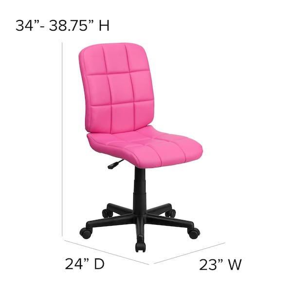 Flash Furniture Vinyl Contemporary Chair, 16-3/4" to 21-3/4, Pink - GO-1691-1-PINK-GG